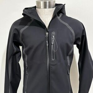 Outdoor Research Taped Seam Hooded Black Mithril Ventia Fleece Lined Jacket M